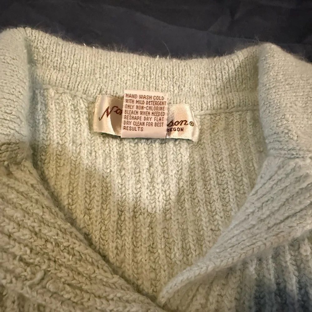 Norm Thompson Sky Blue V-Neck Sweater - Picture 4 of 10